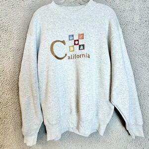 Vintage California Logo Embroidered Crewneck Sweatshirt Size Large West Coast